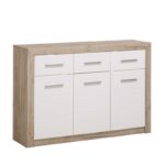 ΚΟΜΟΤΑ-ΜΠΟΥΦΕΣ Etna 3K3F Grey Oak - Λευκή Λάκκα 133x35x90.5εκ