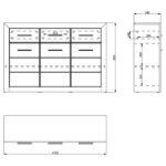 ΚΟΜΟΤΑ-ΜΠΟΥΦΕΣ Etna 3K3F Grey Oak - Λευκή Λάκκα 133x35x90.5εκ - Image 5