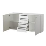 Κομοτα-Μπουφες Ksanti 3k4f Λευκη-Λευκη Λακα 163x40x80.5εκ - Image 4