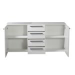 Κομοτα-Μπουφες Ksanti 3k4f Λευκη-Λευκη Λακα 163x40x80.5εκ - Image 5