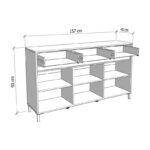 Κομοτα-Μπουφες Marron 157 3k3f3v Cashmere/Μαυρο Ματτ Χρωμα 157x40x90εκ - Image 6