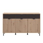 Κομοτα-Μπουφες Mayenne 3k3f Artisan Oak-Μαυρο Mat 157x40x93εκ - Image 4