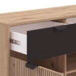 Κομοτα-Μπουφες Mayenne 3k3f Artisan Oak-Μαυρο Mat 157x40x93εκ - Image 6