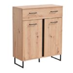 Κομοτα-Μπουφες Sardinia 2k1f Artisan Oak / Μαυρο 84,5x35x103,5εκ