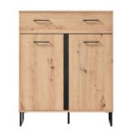 Κομοτα-Μπουφες Sardinia 2k1f Artisan Oak / Μαυρο 84,5x35x103,5εκ - Image 3
