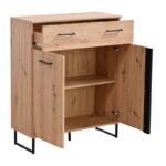 Κομοτα-Μπουφες Sardinia 2k1f Artisan Oak / Μαυρο 84,5x35x103,5εκ - Image 4