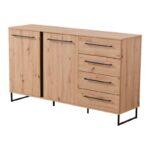 Κομοτα-Μπουφες Sardinia 3k4f Artisan Oak / Μαυρο 159x42x92.5εκ Srd