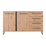 Κομοτα-Μπουφες Sardinia 3k4f Artisan Oak / Μαυρο 159x42x92.5εκ Srd - Image 3