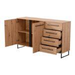 Κομοτα-Μπουφες Sardinia 3k4f Artisan Oak / Μαυρο 159x42x92.5εκ Srd - Image 4