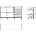 Κομοτα-Μπουφες Sardinia 3k4f Artisan Oak / Μαυρο 159x42x92.5εκ Srd - Image 6