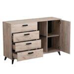 Κομοτα-Μπουφες Umbria 3k4f Grey Oak-Μαυρο 137x40x90εκ - Image 4