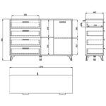 Κομοτα-Μπουφες Umbria 3k4f Grey Oak-Μαυρο 137x40x90εκ - Image 7