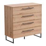 Κομοτα-Συρταριερα Sardinia 4f Artisan Oak / Μαυρο 91.5x42x93εκ
