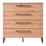 Κομοτα-Συρταριερα Sardinia 4f Artisan Oak / Μαυρο 91.5x42x93εκ - Image 3