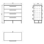 Κομοτα-Συρταριερα Sardinia 4f Artisan Oak / Μαυρο 91.5x42x93εκ - Image 6