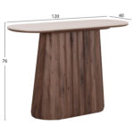 Κονσολα Walden HM18439 Κεραμικο Top Τραβερτινα--Mdf Βαση Καρυδι 120x40x76υεκ - Image 2