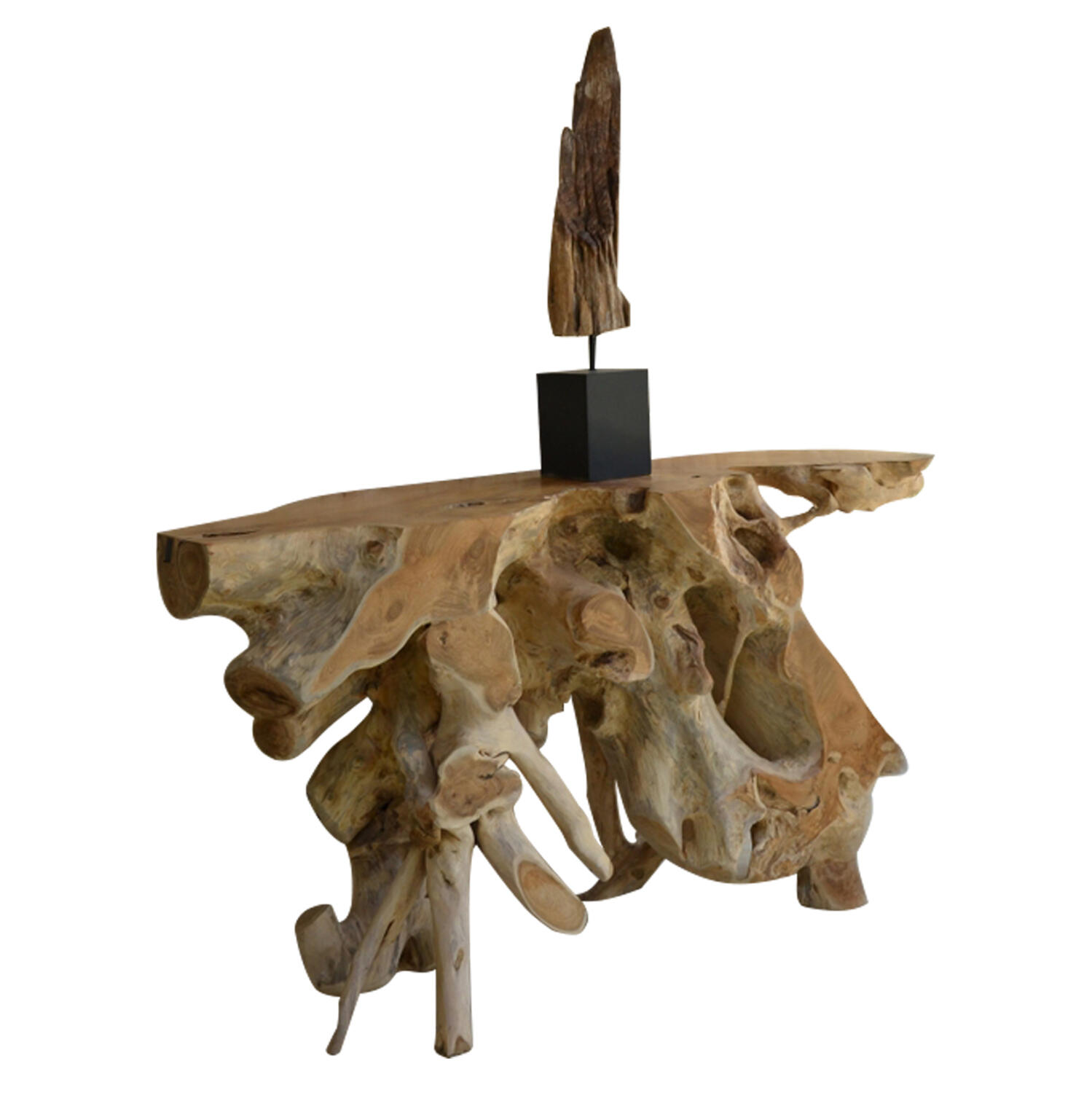 konsola-fb99370-apo-masif-xylo-teak-fysi Κονσολα HM9370 Απο Μασιφ Ξυλο Τeak Φυσικο 120χ36χ70y Εκ. - Image 1