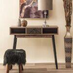 Κονσολα Fylliana "Home" Μαυρο Με Grey Oak 90x35x75εκ - Image 2