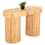Κονσολα Οβαλ Gatsby HM9871 Φυσικο Rattan Σε Φυσικο Χρωμα 110x45x74,5υεκ.