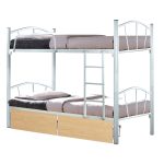 Κουκετα Floor HM21123.01 Μεταλλικη Λευκη Με 2 Επιδαπεδια Συρταρια Sonama 200x91,5x177,5yεκ