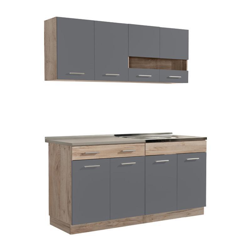 koyzina-dalila-160-grey-oak-gkri-16051520651669022102 Κουζινα Dalila 160 Grey Oak / Γκρι 160x51,5x206,5εκ - Image 1