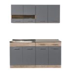 Κουζινα Dalila 160 Grey Oak / Γκρι 160x51,5x206,5εκ - Image 3