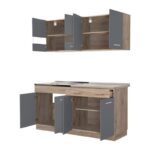 Κουζινα Dalila 160 Grey Oak / Γκρι 160x51,5x206,5εκ - Image 4