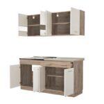 Κουζινα Dalila 160 Grey Oak / Λευκο 160x51,5x206,5εκ - Image 4
