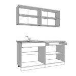 Κουζινα Dalila 160 Grey Oak / Λευκο 160x51,5x206,5εκ - Image 5