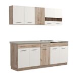 Κουζινα Dalila 200 Grey Oak / Λευκο 200x51,5x206,5εκ
