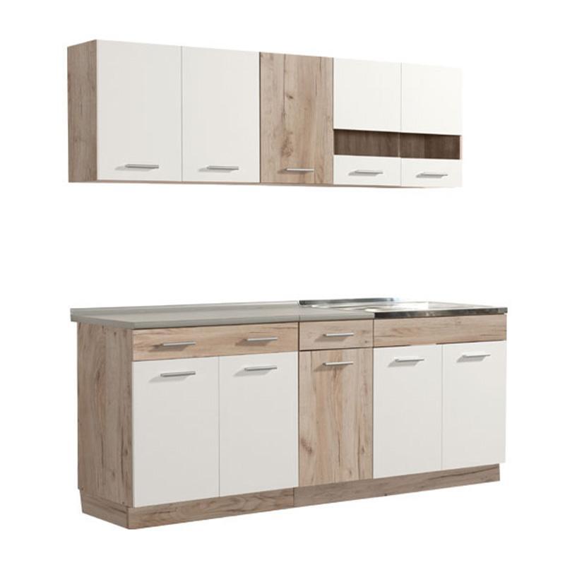 koyzina-dalila-200-grey-oak-leyko-20051520651669022115 Κουζινα Dalila 200 Grey Oak / Λευκο 200x51,5x206,5εκ - Image 1