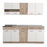 Κουζινα Dalila 200 Grey Oak / Λευκο 200x51,5x206,5εκ - Image 3