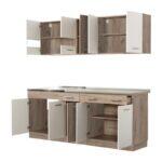 Κουζινα Dalila 200 Grey Oak / Λευκο 200x51,5x206,5εκ - Image 4