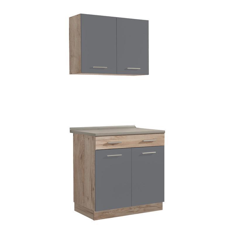 koyzina-dalila-80-grey-oak-gkri-805152065ek1669023028 Κουζινα Dalila 80 Grey Oak / Γκρι 80x51,5x206,5εκ - Image 1