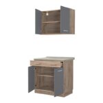 Κουζινα Dalila 80 Grey Oak / Γκρι 80x51,5x206,5εκ - Image 4