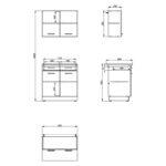 Κουζινα Dalila 80 Grey Oak / Γκρι 80x51,5x206,5εκ - Image 6