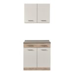 Κουζινα Dalila 80 Grey Oak / Λευκο 80x51,5x206,5εκ - Image 3