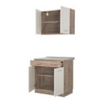 Κουζινα Dalila 80 Grey Oak / Λευκο 80x51,5x206,5εκ - Image 4