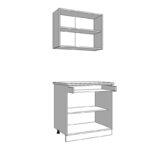Κουζινα Dalila 80 Grey Oak / Λευκο 80x51,5x206,5εκ - Image 5