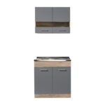 Κουζινα Dalila 80s Grey Oak / Γκρι 80x51,5x206,5εκ - Image 3