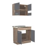 Κουζινα Dalila 80s Grey Oak / Γκρι 80x51,5x206,5εκ - Image 4