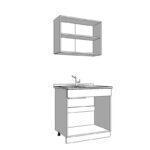 Κουζινα Dalila 80s Grey Oak / Γκρι 80x51,5x206,5εκ - Image 5