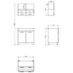 Κουζινα Dalila 80s Grey Oak / Γκρι 80x51,5x206,5εκ - Image 6