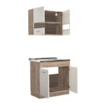 Κουζινα Dalila 80s Grey Oak / Λευκο 80x51,5x206,5εκ - Image 4