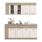 Κουζινα Leona 180 Grey Oak/White Oak 180x60/30x200εκ - Image 3