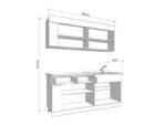 Κουζινα Leona 180 Grey Oak/White Oak 180x60/30x200εκ - Image 7
