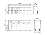 Κουζινα Leona 180 Grey Oak/White Oak 180x60/30x200εκ - Image 8