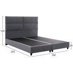 Κρεβατι Milo Απο Γκρι Βελουδο HM616.10 Για Στρωμα 160x200 Ek. - Image 3