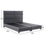 Κρεβατι Milo Απο Γκρι Βελουδο HM628.10 Για Στρωμα 180x200 Εκ. - Image 3