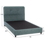 Κρεβατι Dolores Απο Υφασμα Light Green HM649.27 Για Στρωμα 90x200 Εκ. - Image 3